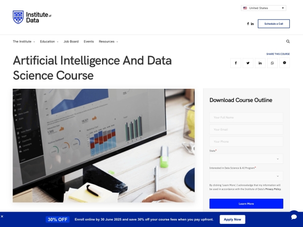 Artificial Intelligence And Data Science course screenshot