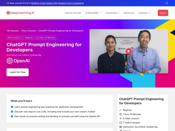 ChatGPT Prompt Engineering for Developers thumbnail