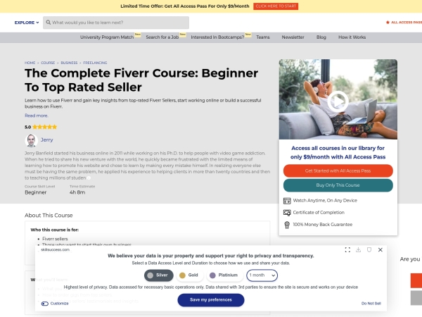 The Complete Fiverr Course screenshot