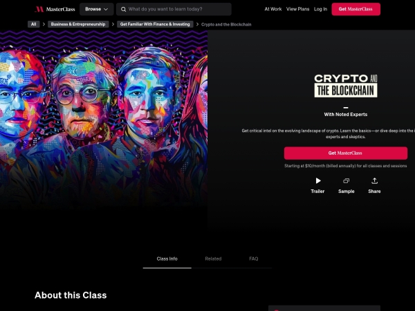 Crypto and the blockchain screenshot