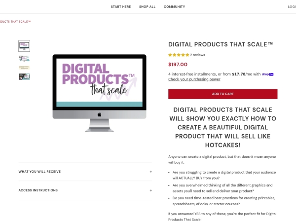 The Passive Income with Digital Products Course screenshot