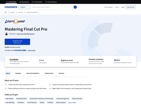 Final Cut Pro X: From Beginner to Pro screenshot