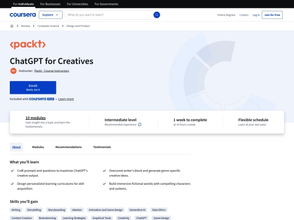 ChatGPT for Creatives thumbnail