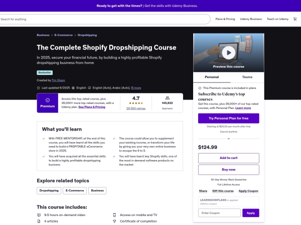 The Complete Shopify Dropshipping Course thumbnail