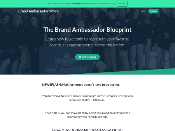 The Brand Ambassador Blueprint screenshot