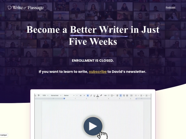 Write of Passage screenshot